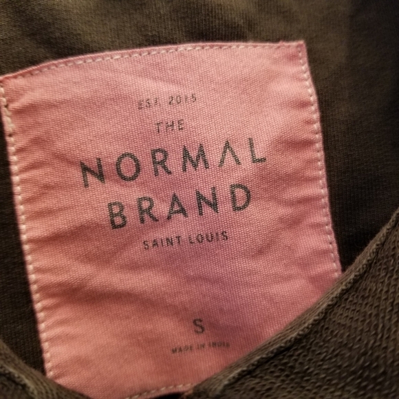 {S} The Normal Brand Saint Louis Brown Half Zip Cropped Pull Over Cinch Waist - Picture 7 of 9